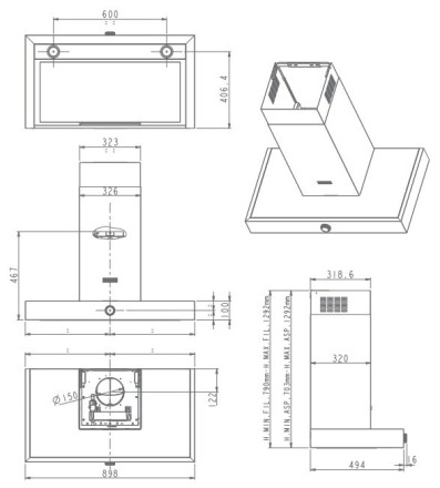 Каминная вытяжка KitchenAid KEWPP 90010 Каминная вытяжка KitchenAid KEWPP 90010