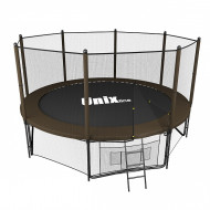 Каркасный батут Unix Line 12ft Black&Brown outside 366х366х269 см