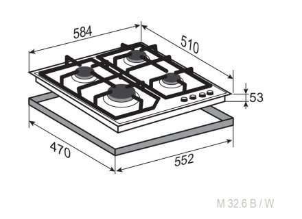 Газовая варочная панель Zigmund & Shtain M 32.6 W Газовая варочная панель Zigmund & Shtain M 32.6 W