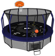 Каркасный батут Unix Line 16ft Supreme Game с баскетбольным кольцом 488х488х269 см