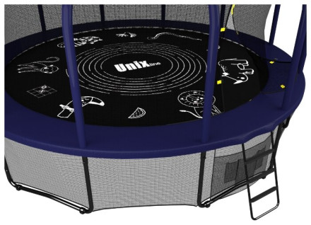 Каркасный батут Unix Line 16ft Supreme Game с баскетбольным кольцом 488х488х269 см
