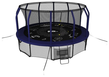 Каркасный батут Unix Line 16ft Supreme Game с баскетбольным кольцом 488х488х269 см
