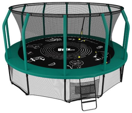 Каркасный батут Unix Line 16ft Supreme Game с баскетбольным кольцом 488х488х269 см