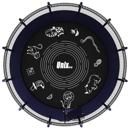 Каркасный батут Unix Line 16ft Supreme Game с баскетбольным кольцом 488х488х269 см