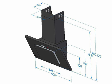 Каминная вытяжка Akpo Nero WK-4 eco 60 черный Каминная вытяжка Akpo Nero WK-4 eco 60 черный
