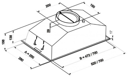 Встраиваемая вытяжка ZorG Modul 700 70 Встраиваемая вытяжка ZorG Modul 700 70