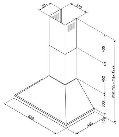 Каминная вытяжка smeg KPF9RD Каминная вытяжка smeg KPF9RD