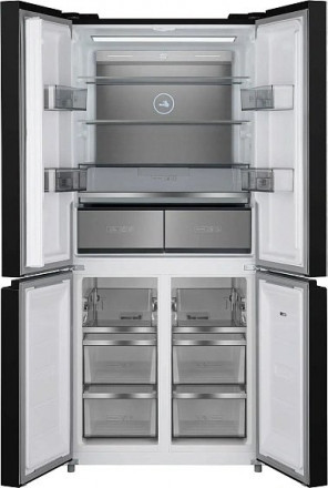Холодильник WEISSGAUFF WCD 590 NoFrost Inverter Premium EcoFresh Black Glass
