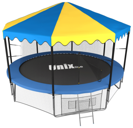 Каркасный батут Unix Line 12ft inside с крышей 366х366х269 см