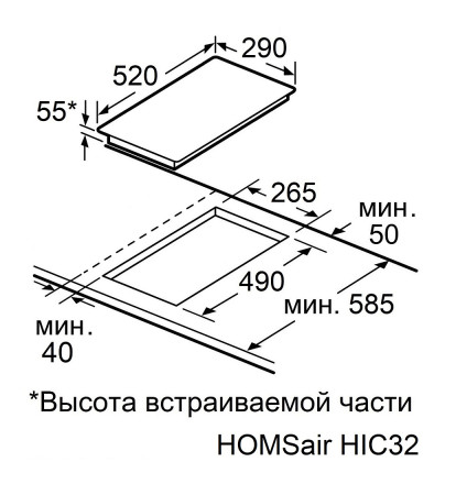 Электрическая варочная панель Homsair HIC32SBG Inverter
