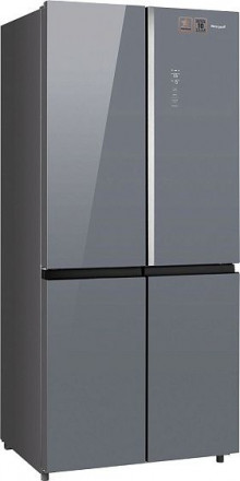 Холодильник WEISSGAUFF WCD 590 NoFrost Inverter Premium EcoFresh Dark Grey Glass