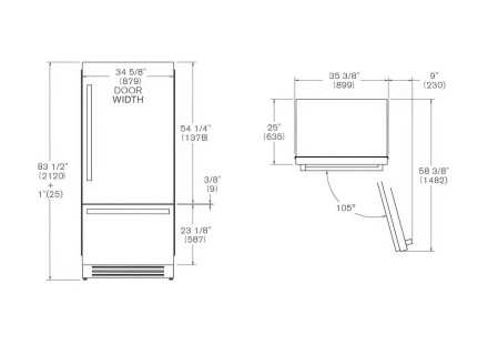 Встраиваемый холодильник Bertazzoni REF905BBRXTT
