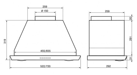 Вытяжка Elikor Врезной блок S4 52Н-700-Э4Д нерж 940894