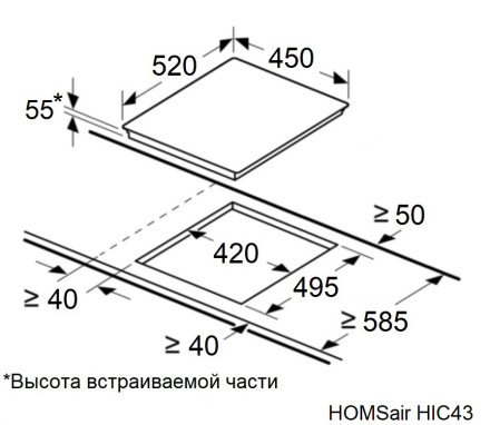 Электрическая варочная панель Homsair HIC43BWH Inverter Электрическая варочная панель Homsair HIC43BWH Inverter