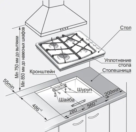 Встраиваемая газовая варочная панель Gefest СГ СН 1211 Е83 Встраиваемая газовая варочная панель Gefest СГ СН 1211 Е83