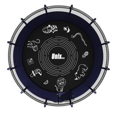 Каркасный батут Unix Line SUPREME GAME 14 ft (blue)
