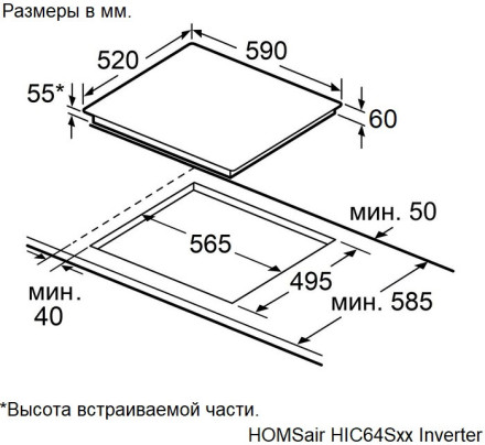 Электрическая варочная панель Homsair HIC64SWH Inverter Электрическая варочная панель Homsair HIC64SWH Inverter