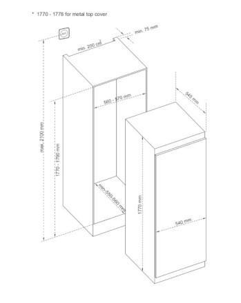 Встраиваемый холодильник Korting SBS:KSI 1855+KSFI 1833 NF Встраиваемый холодильник Korting SBS:KSI 1855+KSFI 1833 NF