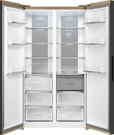 Холодильник WEISSGAUFF WSBS 1036 Inverter NoFrost Premium Сhampagne Glass