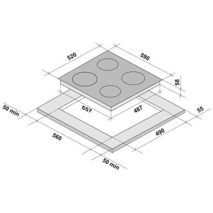 Встраиваемая индукционная варочная панель Krona Remo 60 BL Встраиваемая индукционная варочная панель Krona Remo 60 BL