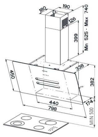Каминная вытяжка Faber Vanity EG6 BK A80 Каминная вытяжка Faber Vanity EG6 BK A80