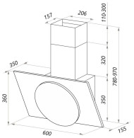 Каминная вытяжка MAUNFELD TOWER L (TOUCH) 60 черный/черное