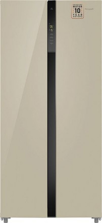 Холодильник WEISSGAUFF WSBS 500 Inverter NoFrost Beige Glass Холодильник WEISSGAUFF WSBS 500 Inverter NoFrost Beige Glass