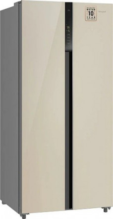 Холодильник WEISSGAUFF WSBS 500 Inverter NoFrost Beige Glass Холодильник WEISSGAUFF WSBS 500 Inverter NoFrost Beige Glass