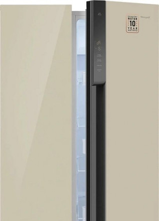 Холодильник WEISSGAUFF WSBS 500 Inverter NoFrost Beige Glass Холодильник WEISSGAUFF WSBS 500 Inverter NoFrost Beige Glass