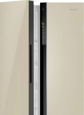 Холодильник WEISSGAUFF WSBS 500 Inverter NoFrost Beige Glass Холодильник WEISSGAUFF WSBS 500 Inverter NoFrost Beige Glass