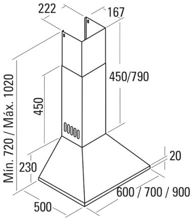 Каминная вытяжка EXITEQ ROSIX 60 WH