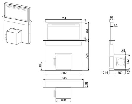 Встраиваемая вытяжка smeg KDD 90 VXE-2 Встраиваемая вытяжка smeg KDD 90 VXE-2