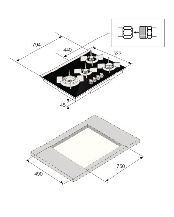 Газовая варочная панель Asko HG8843BGB1 Газовая варочная панель Asko HG8843BGB1