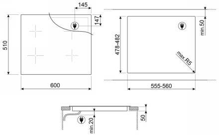 Электрическая варочная панель Smeg SIM1644D