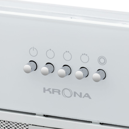Встраиваемая вытяжка Krona Kate 600 Glass White PB