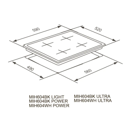 Встраиваемая индукционная варочная панель Meferi MIH604WH Ultra