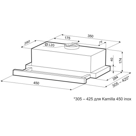 Встраиваемая вытяжка Krona Kamilla 450 White Встраиваемая вытяжка Krona Kamilla 450 White