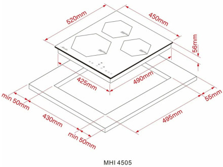 Встраиваемая индукционная варочная панель Monsher MHI 4505 Встраиваемая индукционная варочная панель Monsher MHI 4505