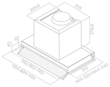 Встраиваемая вытяжка Elica Boxin LX/IX/A/120 Встраиваемая вытяжка Elica Boxin LX/IX/A/120