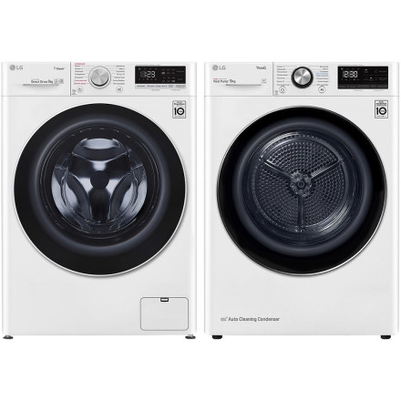 Комплект стиральная и сушильная машина LG F4V5VS0W + DC90V9V9W Комплект стиральная и сушильная машина LG F4V5VS0W + DC90V9V9W