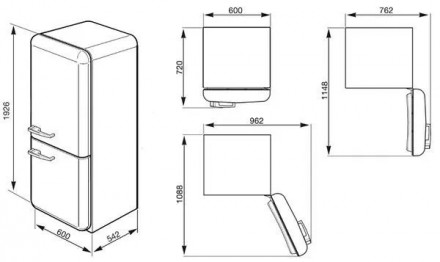 Холодильник SMEG fab32lbn1 Холодильник SMEG fab32lbn1