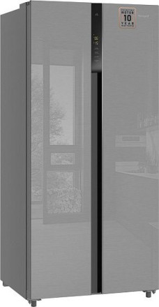 Холодильник WEISSGAUFF WSBS 500 Inverter NoFrost Inox Glass Холодильник WEISSGAUFF WSBS 500 Inverter NoFrost Inox Glass