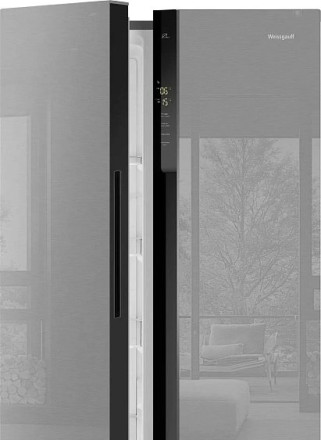 Холодильник WEISSGAUFF WSBS 500 Inverter NoFrost Inox Glass Холодильник WEISSGAUFF WSBS 500 Inverter NoFrost Inox Glass
