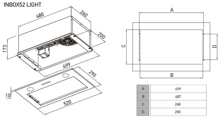 Вытяжка Meferi NBOX52WH LIGHT