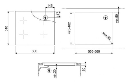 Электрическая варочная панель Smeg SIM3644D Электрическая варочная панель Smeg SIM3644D
