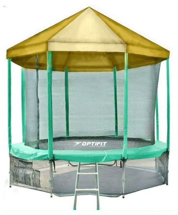 Каркасный батут Optifit Like 14ft с крышей 427х427х268 см