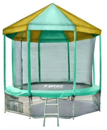 Каркасный батут Optifit Like 14ft с крышей 427х427х268 см