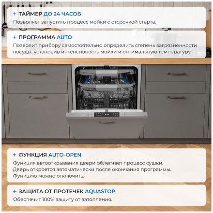 Встраиваемая посудомоечная машина Zugel ZDI608 Встраиваемая посудомоечная машина Zugel ZDI608