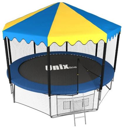 Каркасный батут Unix Line 12ft outside с крышей 366х366х269 см