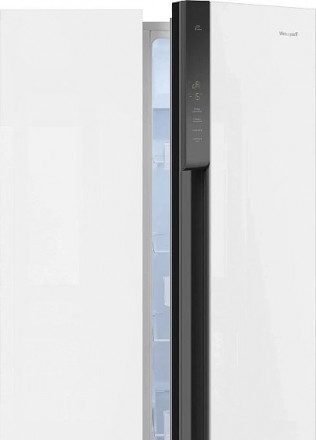 Холодильник WEISSGAUFF WSBS 500 Inverter NoFrost White Glass Холодильник WEISSGAUFF WSBS 500 Inverter NoFrost White Glass